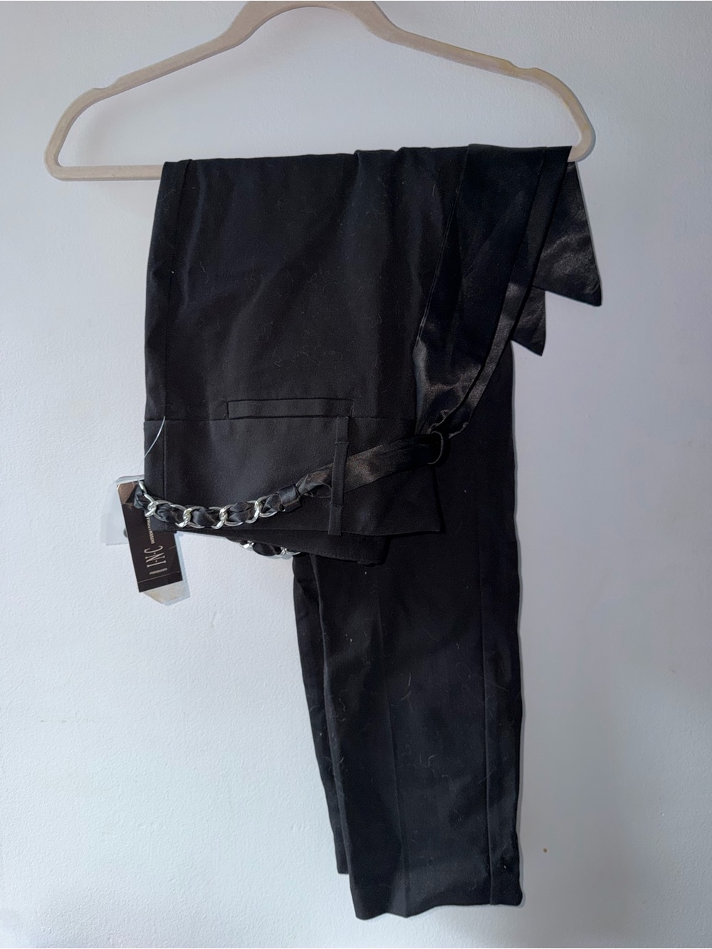 INC International Concepts Black Chain-Accent Pants